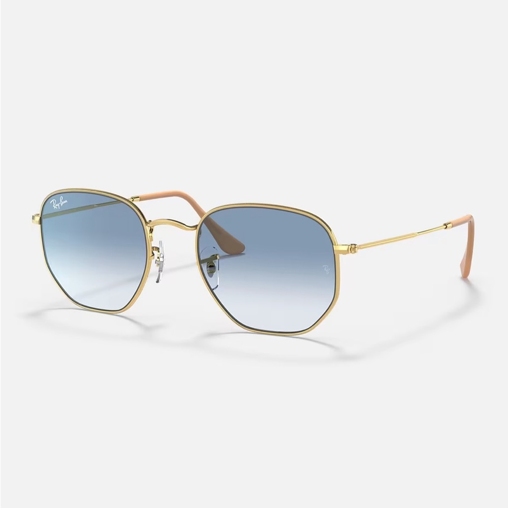 Light Blue Hexagonal Shaped Ray Bans